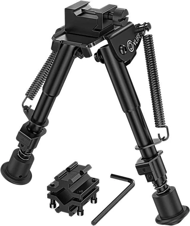 Main image of CVLIFE Tactical Bipod 6 to 9 inches Rifle Bipod with Barrel Clamp Adapter & Picatinny Rail Mount for Hunting and Shooting
