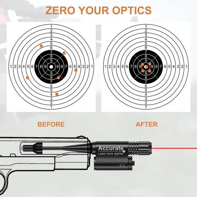 Alt view image 6 of 7 - Bore Sight Kit Red or Green Laser Boresighter for 0.17 to 0.54 Caliber for Hunting or Shooting