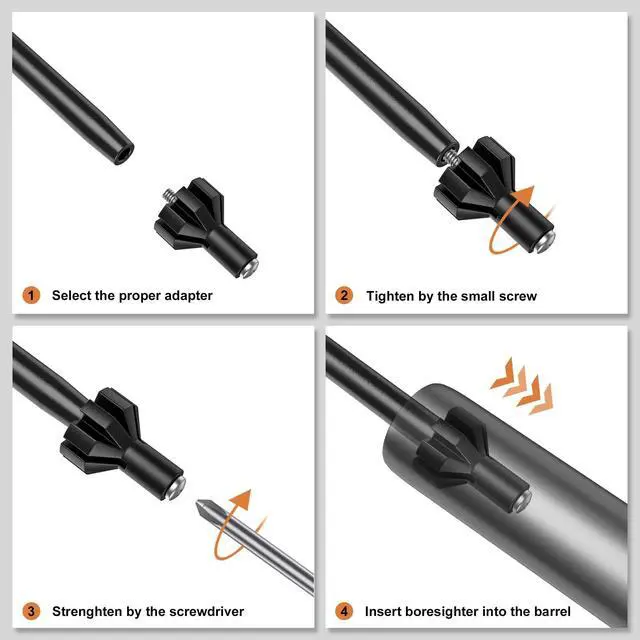 Alt view image 5 of 7 - Bore Sight Kit Red or Green Laser Boresighter for 0.17 to 0.54 Caliber for Hunting or Shooting