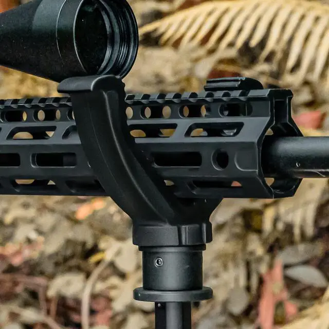 Alt view image 6 of 6 - CVLIFE Shooting Rest Tripod Durable Adjustable Height Rifle Shooting Tripod 360 Degree Rotation V Yoke Stand, Portable Aluminum Construction for Target Shooting, Hunting and Outdoor Activities