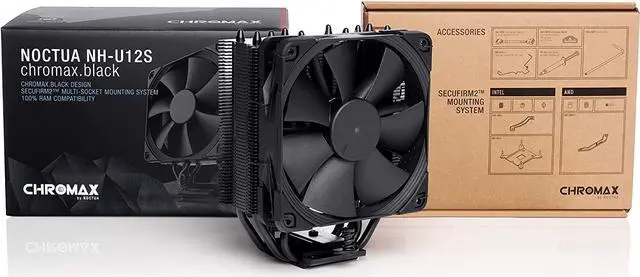 Alt view image 6 of 7 - Noctua NH-U12S chromax.Black, 120mm Single-Tower CPU Cooler (Black)