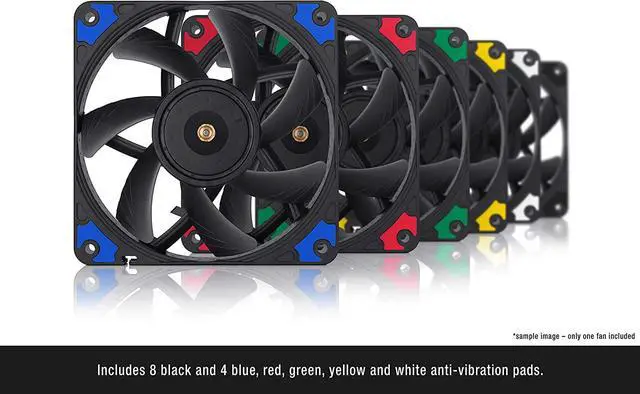 Alt view image 4 of 12 - Noctua NF-A12x15 PWM chromax.Black.swap, Premium Quiet Slim Fan, 4-Pin (120x15mm, Black)