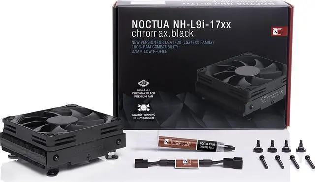 Alt view image 6 of 13 - Noctua NH-L9i-17xx chromax.Black, Premium Low-Profile CPU Cooler for Intel LGA1700 (Black)