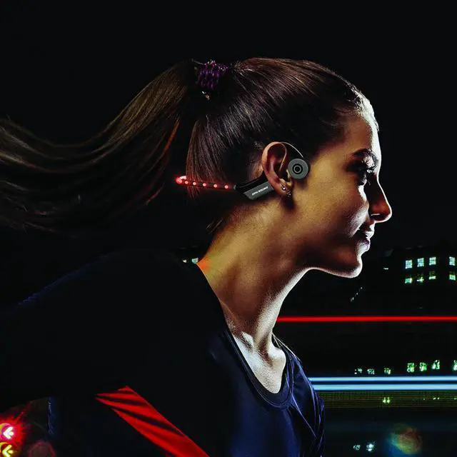 Alt view image 3 of 7 - OPN Sound Dashlyte Open-Ear Wireless Bone Conduction Sports Headphones With LED Strip