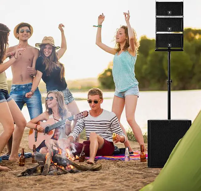Alt view image 7 of 7 - PRORECK Club 8000 18-inch 8000W P.M.P.O Stereo DJ/Powered PA Speaker System Combo Set 6 Line Array Speakers and Two 18 inch Subwoofers with Bluetooth/USB Drive Read/SD Card/Remote Control