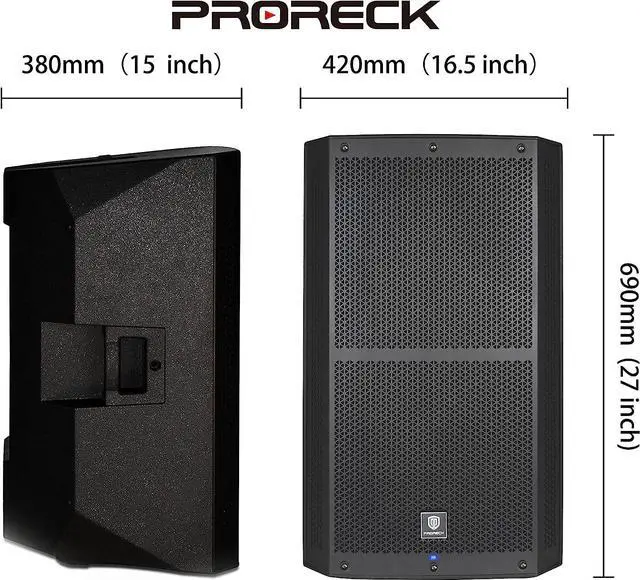Alt view image 3 of 5 - PRORECK SP-15 15-inch 1400W P.M.P.O Stereo Powered Speaker/Stage Monitor Speaker, 3 Channel Inputs PA Speaker with Bluetooth/DSP Processor, for Church/Wedding/Conference/Ballroom etc.