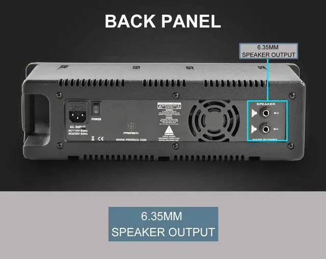 Alt view image 4 of 7 - PRORECK MX15 15inch 2500W Bluetooth Powered PA System Mixer/Amp with Stands/Mic Effect Controller 48V Phantom Power, Audio Interface, Musical Instruments