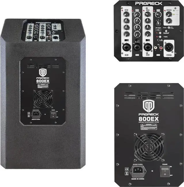 Alt view image 3 of 5 - Proreck 800EX 12 -inch 800W Powered Speaker System, Equipped with TWS/Bluetooth, Array Speaker and 12 inch Subwoofer for Party, Speeches, DJ, Gig, Live