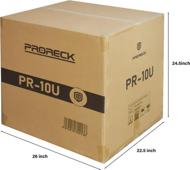 Alt view image 6 of 6 - PRORECK 10U Rack/Road Case With Slant Mixer Top, And Casters, 20'' Rackable Depth, Plywood, 10U Installation Size, Pro Stage Performance.