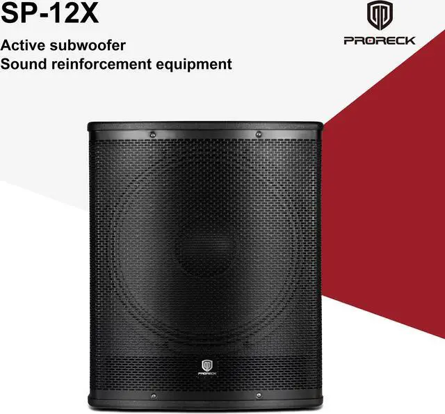 Alt view image 2 of 6 - PRORECK SP-12X Active Powered PA DJ Subwoofer Cabinet 12 inch 1000W P.M.P.O with Class-D Amplifier, 3 DSP Presets-Monitor, Bass Reinforcement, Black, for Wedding, Party, Concert, Church (One Sub)