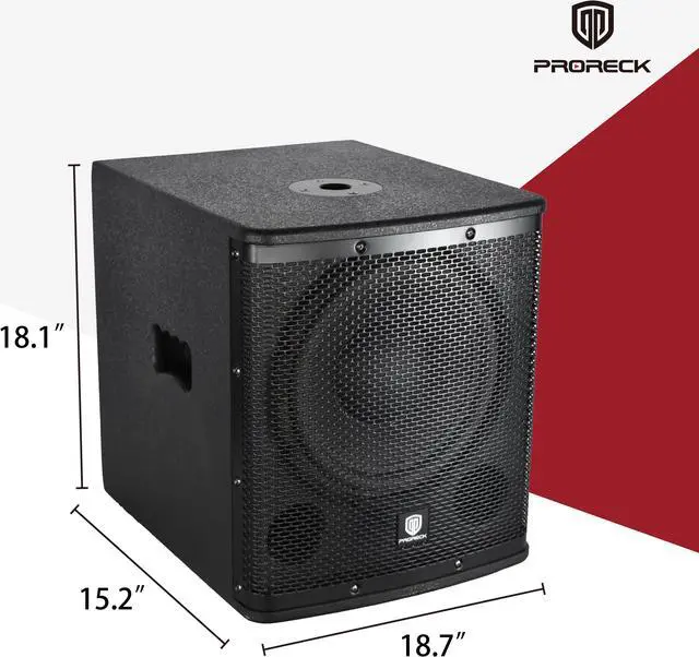 Alt view image 5 of 6 - PRORECK SP-12X Active Powered PA DJ Subwoofer Cabinet 12 inch 1000W P.M.P.O with Class-D Amplifier, 3 DSP Presets-Monitor, Bass Reinforcement, Black, for Wedding, Party, Concert, Church (One Sub)