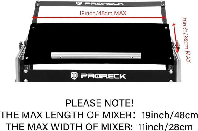 Alt view image 6 of 6 - PRORECK 12U Rack/Road Case With Slant Mixer Top, And Casters, 20'' Rackable Depth, Plywood, 12U Installation Size, Pro Stage Performance