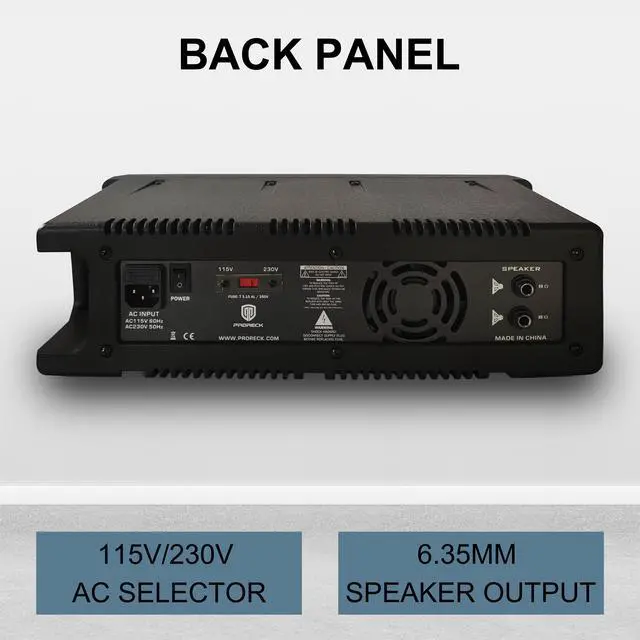 Alt view image 6 of 6 - PRORECK MX8 2500 P.M.P.O 8 Channel Compact Studio Powered Mixer with Built In Effects & USB Audio Interface for Party/Meeting/Wedding +48V Phantom Button
