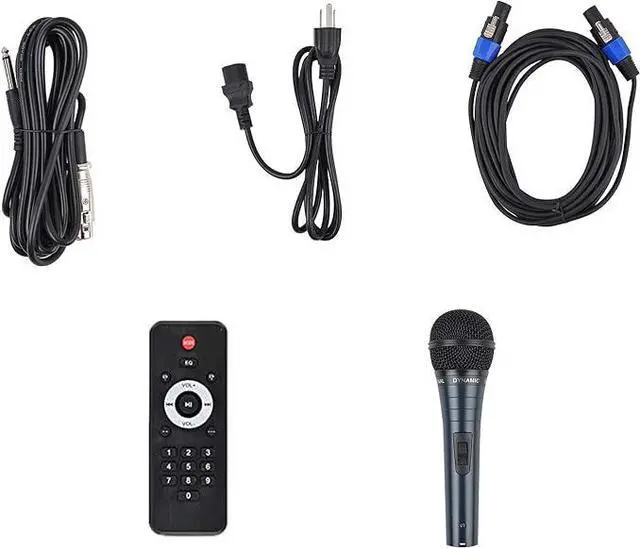 Alt view image 5 of 5 - PRORECK DANCE 12 Portable 12-Inch 1000 Watts 2-Way Powered Dj/PA Speaker System Combo Set with Bluetooth/USB/SD Card Reader/FM Radio/Remote Control/Speaker Stand/Wired mic