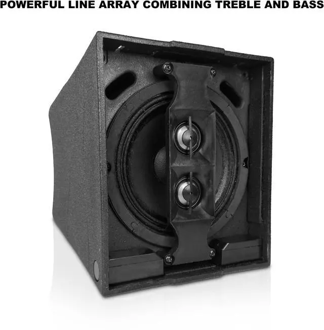 Alt view image 6 of 7 - PRORECK Stage Pro 12 8000W Powerful PA Speaker System with 4 Line Array Speakers, Dual 12" Subwoofer, 3 DSP Presets, TWS Bluetooth, Sound, Ideal for DJs, Weddings, Meetings, Live Events