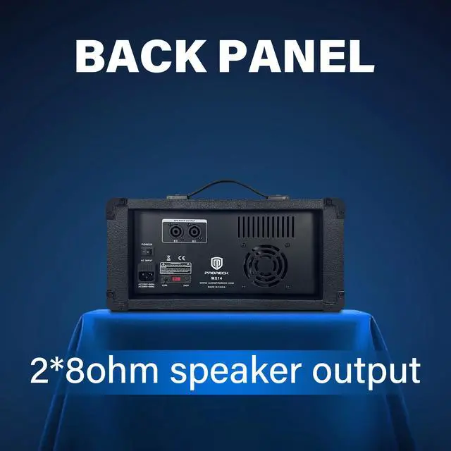 Alt view image 5 of 6 - PRORECK DELTA 10 1800W Bluetooth PA Speaker System with 4-Channel Powered Mixer, 2 10-Inch Passive Speakers, Stands, Reverb Effects, and 15V Phantom Power. Perfect for DJs, Bands, Karaoke, Live Events
