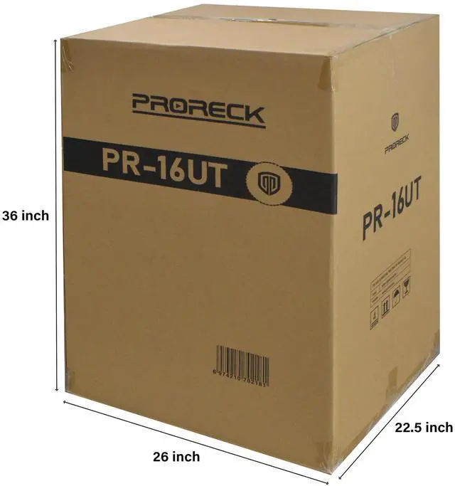 Alt view image 5 of 6 - PRORECK 16U Rack/Road Case with Slant Mixer Top, One Side Table and Casters, 20'' Rackable Depth, Plywood, 16U Installation Size, Pro Stage Performance