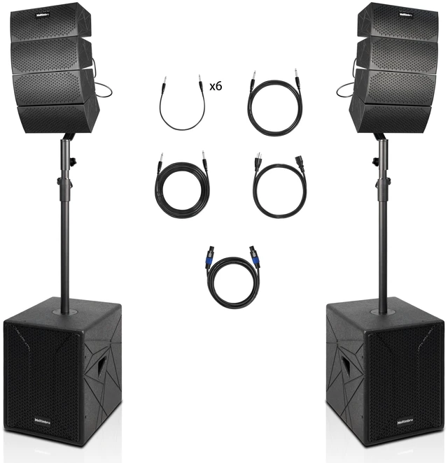 Main image of PRORECK Stage 212 5000W P.M.P.O PA System, Dual 12" Subwoofers 8 Line Array