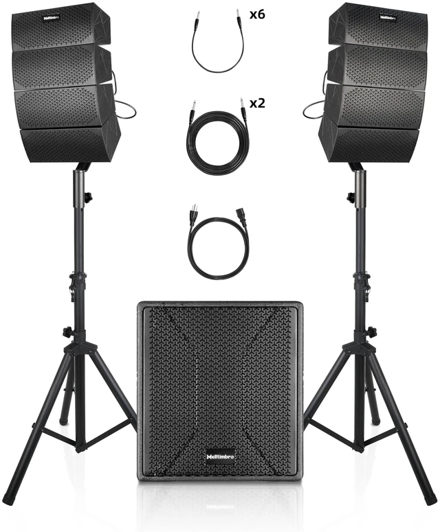 Main image of PRORECK Stage 15 4000W Powered DJ PA System, 15'' Subwoofer, 8 Line Array