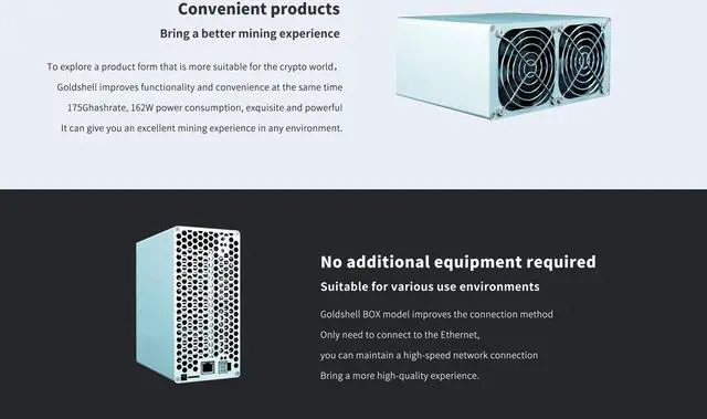 Alt view image 7 of 11 - Goldshell LB-BOX (without psu) 175GH/s  LBC Mining Machine 162W Low Noise Miner Small Home Riching