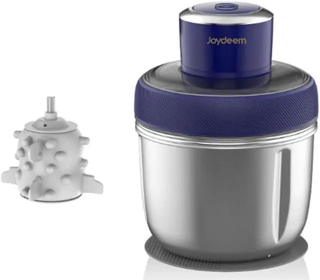 Main image of Joydeem JD-376B Electric Food Processor,Meat Grinder with Garlic Peeler,3 Stainless Steel BowlsVegetable Fruit Chopper,Blue