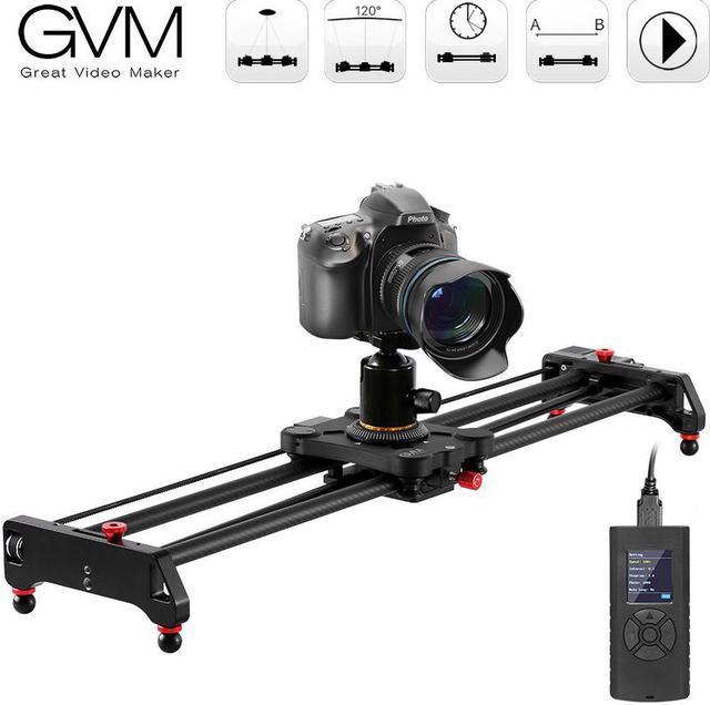 GVM Motorized Camera Slider, 31 Carbon Fiber Dolly Rail Camera Slider with  Time-Lapse Photography, Tracking Shooting and 120 Degree Panoramic Shooting  for Most Cameras, with Remote Controller 