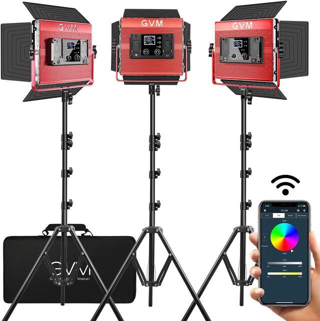 GVM RGB LED Video Light, 50W Video Lighting Kit with APP Control