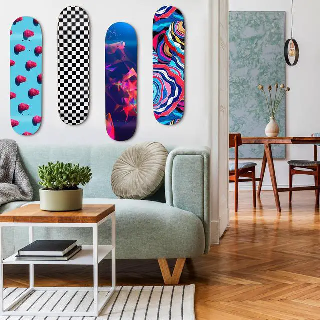 Alt view image 2 of 7 - MIUONO Skateboard Wall Mount, Skateboard Deck Holder Wall Display Shelf