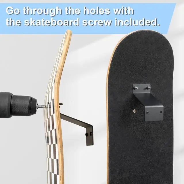Alt view image 4 of 7 - MIUONO 4 Pack Skateboard Wall Mount, Skateboard Deck Holder Wall Display Shelf