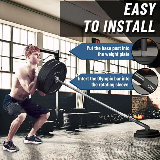 Alt view image 7 of 7 - MIUONO Landmine Attachment for Barbell, T Bar Row Attachment Fit for 2" Olympic Bar, Full 360° Swivel for Back or Full-Body Workout Home Gym Equipment