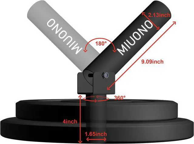 Alt view image 4 of 7 - MIUONO Landmine Attachment for Barbell, T Bar Row Attachment Fit for 2" Olympic Bar, Full 360° Swivel for Back or Full-Body Workout Home Gym Equipment