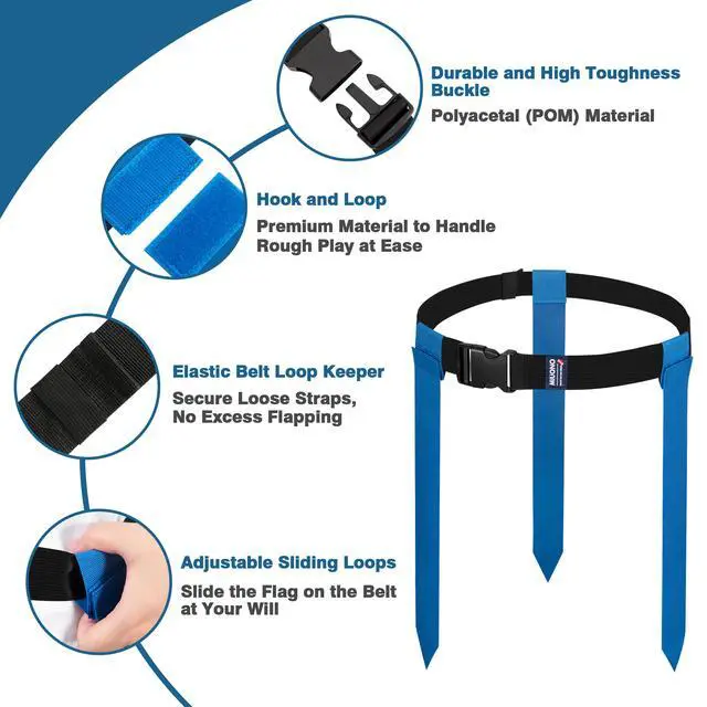 Alt view image 3 of 7 - MIUONO Flag Football Belts for Youth Adult and Kids, Triple Flag Football Set, 14 players