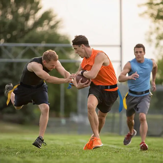 Alt view image 4 of 7 - MIUONO Flag Football Belts for Youth Adult and Kids, Triple Flag Football Set, 14 players