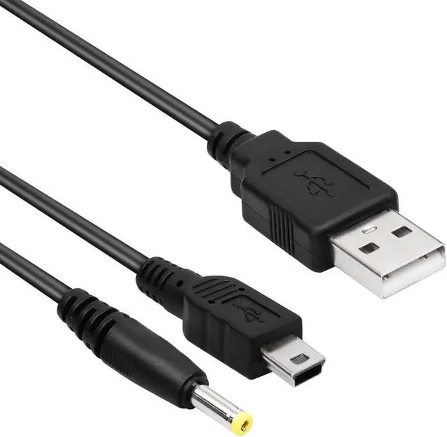 Alt view image 2 of 7 - FunTurbo PSP Charger Cable, PlayStation Portable Charger PSP Power Cord for Charging Sony PSP 1000 2000 3000 USB Data Cable & Charging Cord 2-in-1 (2 Pack)