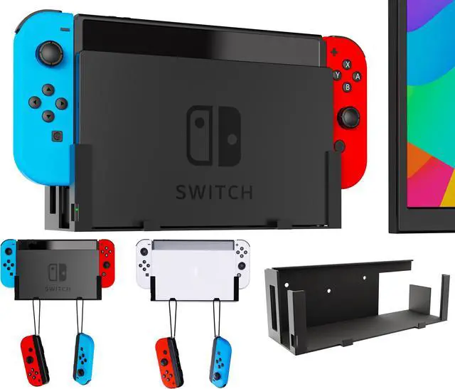 Main image of Funturbo Wall Mount for Nintendo Switch, Wall Mount Kit Switch Mounting Bracket Compatible with Nintendo Switch OLED and Original 2-in-1