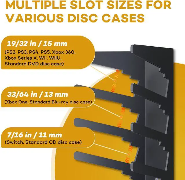 Alt view image 4 of 7 - Funturbo Video Game Storage Wall Mount Game Case Holder, Metal Wall Mounted Media Storage Shelves for PS, Xbox, Switch Game Organizer (4-Pack)