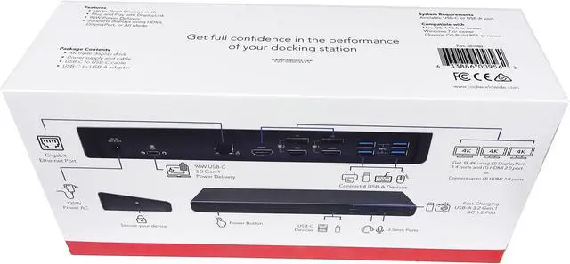 Alt view image 12 of 20 - CODi A01080 USB-C Multiport Triple 4K Display Docking Station