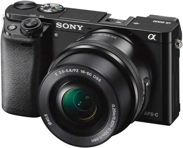 Alt view image 10 of 10 - Sony Alpha a6000 Mirrorless Camera with 16-50mm and 55-210mm Lenses ILCE6000Y/B With Soft Bag, 64GB Memory Card, Card Reader , Plus Essential Accessories