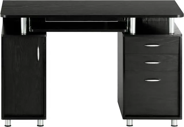 Alt view image 3 of 7 - Techni Mobili Complete Workstation Computer Desk with Storage, Espresso - OEM