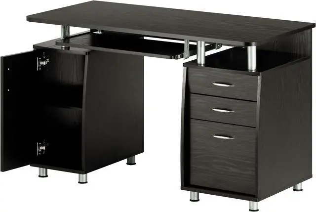 Alt view image 6 of 7 - Techni Mobili Complete Workstation Computer Desk with Storage, Espresso - OEM
