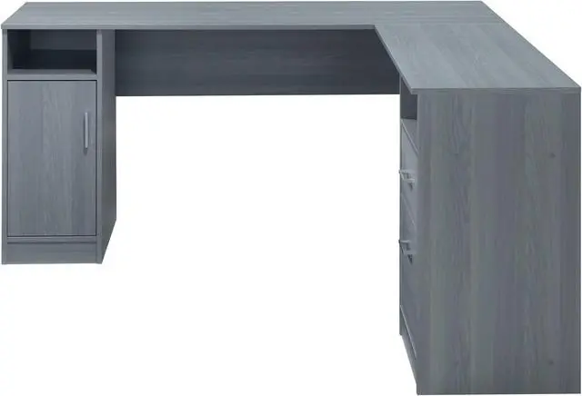Alt view image 3 of 12 - Techni Mobili Functional L-Shape Desk with Storage, Grey