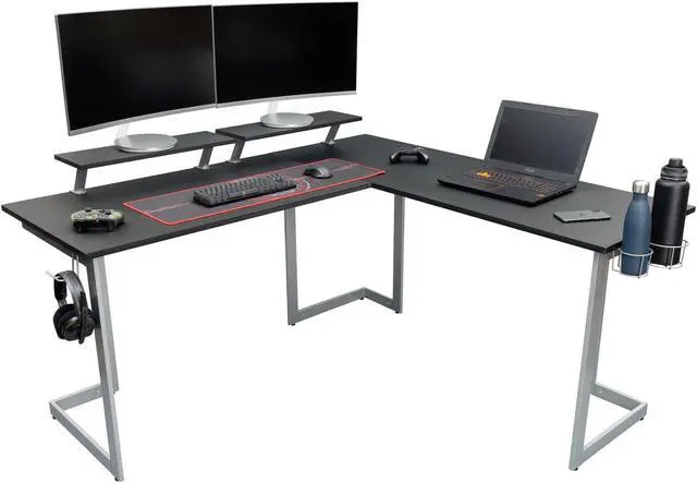 Main image of Techni Sport Warrior L-Shaped Gaming Desk, Black