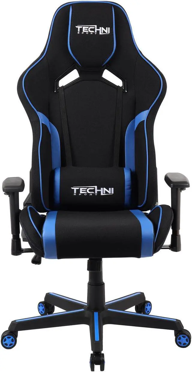 Alt view image 15 of 20 - TechniSport TSF-71 Fabric Office-PC Gaming Chair, Blue