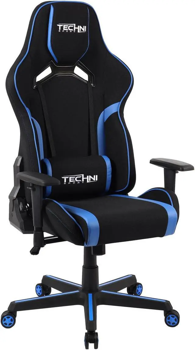 Alt view image 16 of 20 - TechniSport TSF-71 Fabric Office-PC Gaming Chair, Blue