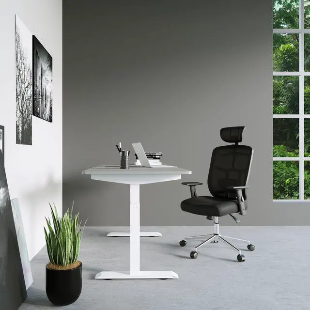 Alt view image 12 of 16 - Techni Mobili Back Mesh Office Chair with Non Marking Caster Wheels, Executive Task Chair with Adjustable Hight, Black