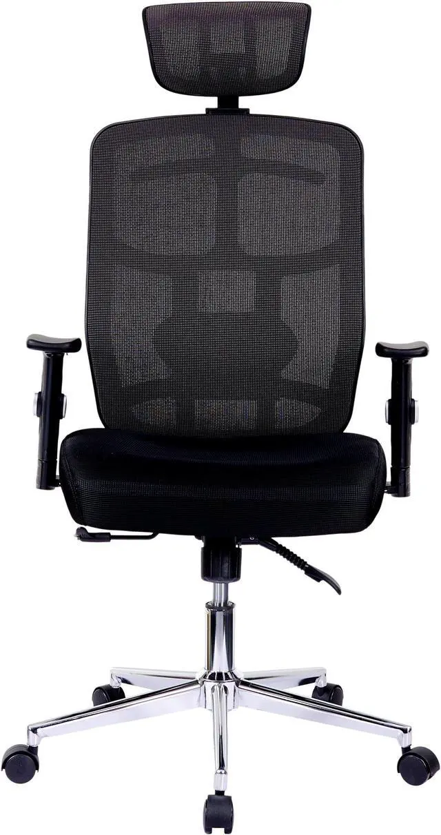 Alt view image 13 of 16 - Techni Mobili Back Mesh Office Chair with Non Marking Caster Wheels, Executive Task Chair with Adjustable Hight, Black