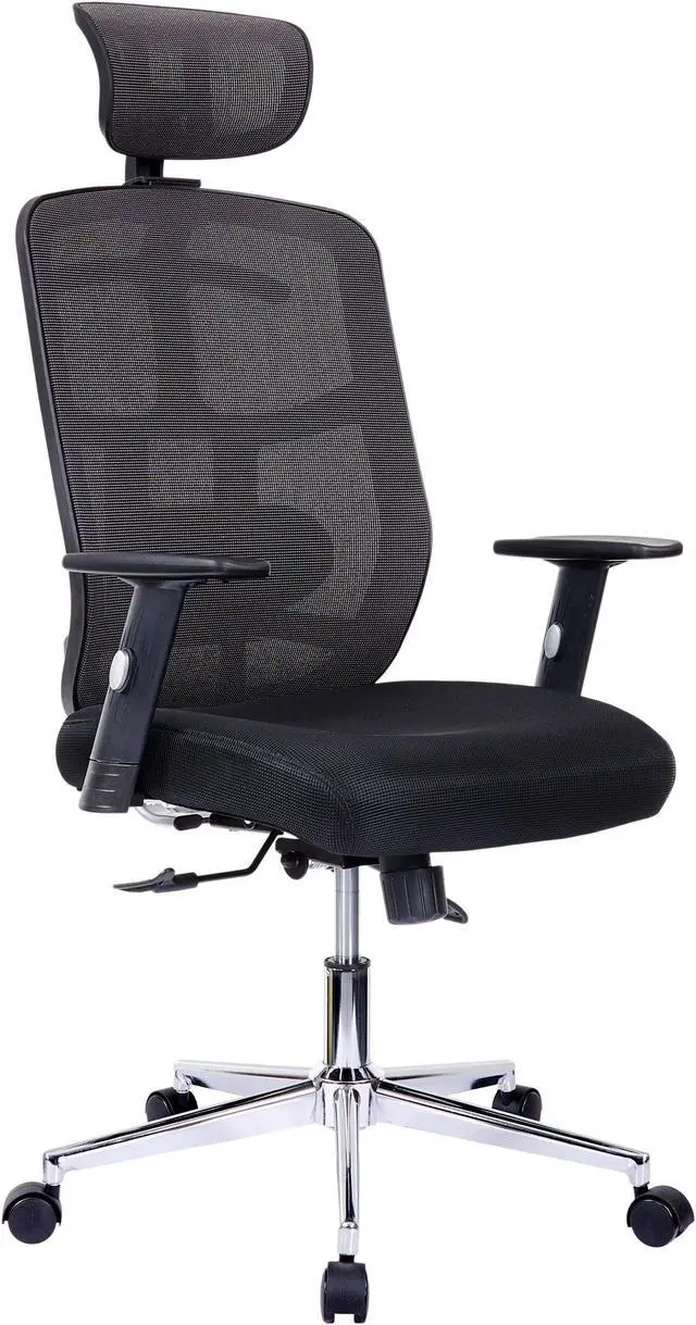 Alt view image 11 of 16 - Techni Mobili Back Mesh Office Chair with Non Marking Caster Wheels, Executive Task Chair with Adjustable Hight, Black