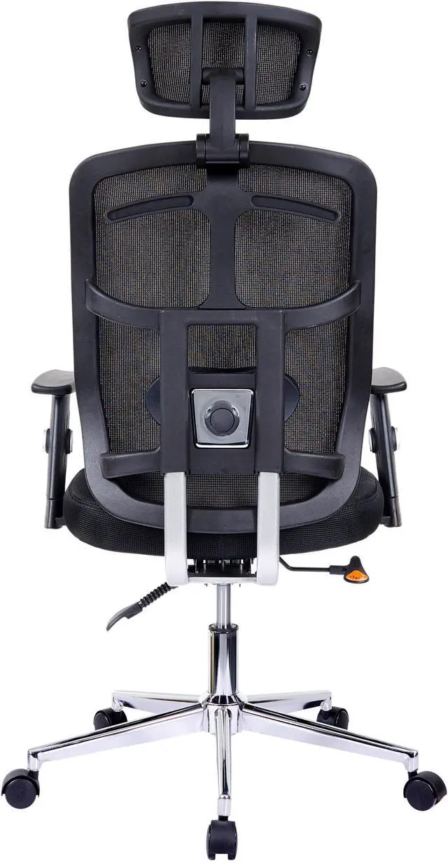 Alt view image 14 of 16 - Techni Mobili Back Mesh Office Chair with Non Marking Caster Wheels, Executive Task Chair with Adjustable Hight, Black