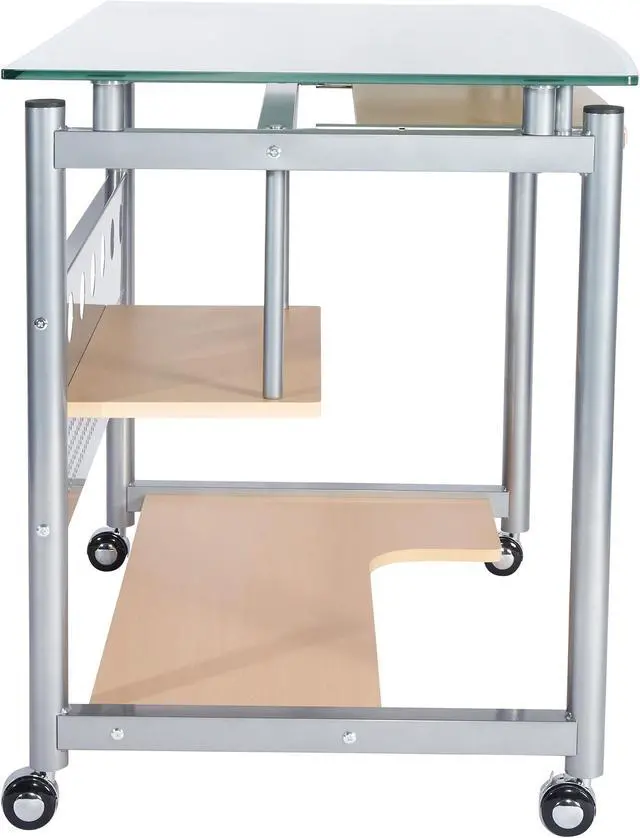 Alt view image 9 of 10 - Techni Mobili Frosted Glass Top Compact Computer Workstation Desk
