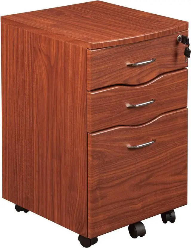 Alt view image 7 of 13 - Techni Mobili Rolling storage and File Cabinet. Color: Mahogany